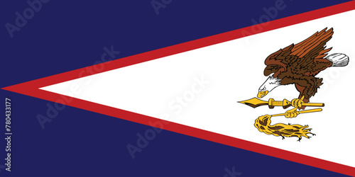 Vector illustration of the flat flag of American Samoa 