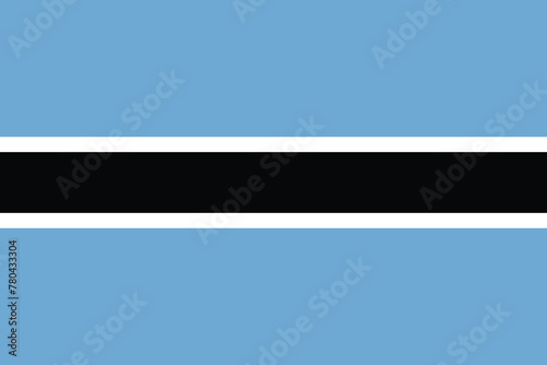 Vector illustration of the flat flag of Botswana  photo