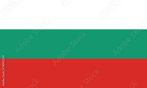 Vector illustration of the flat flag of Bulgaria 