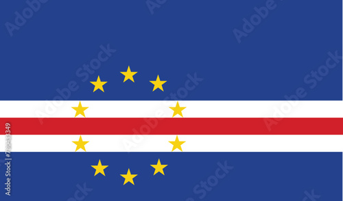 Vector illustration of the flat flag of Republic of the Congo