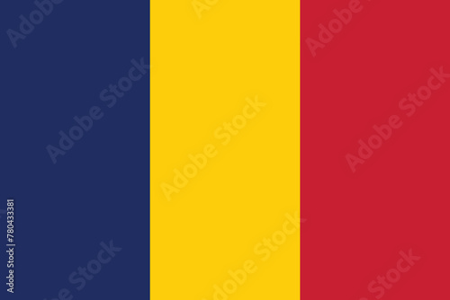 Vector illustration of the flat flag of Romania  