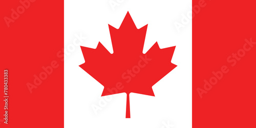 Vector illustration of the flat flag of Canada 
