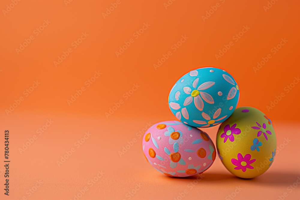 Easter eggs on a plain background postcard Easter eggs on a plain background postcard