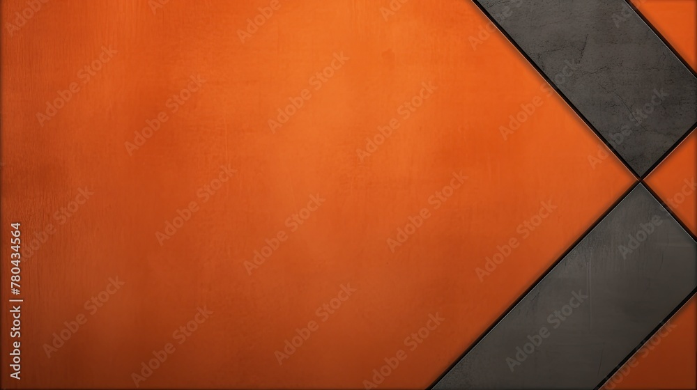 Abstract orange background with a thick black stripe at one corner Abstract orange background with a thick black stripe at one corner