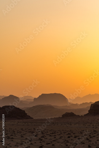 Sunset in the Wadi Rum desert  Jordan