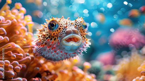 Bright colored puffer fish © somruethai