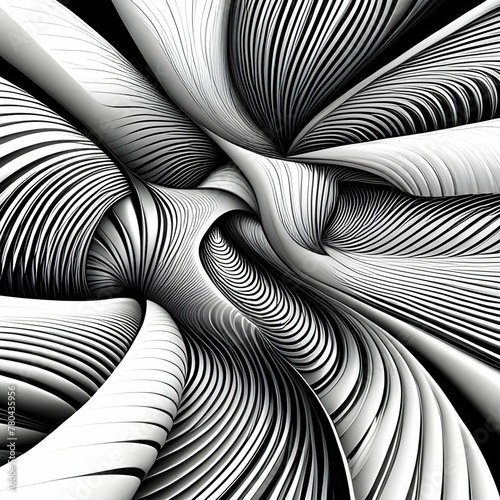 an abstract black and white photo of the form of a spiral