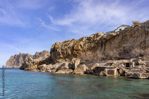 Bay of Cala Carbo at Cala Sant Vicenç on the island of Mallorca, Balearic Islands, Spain. 