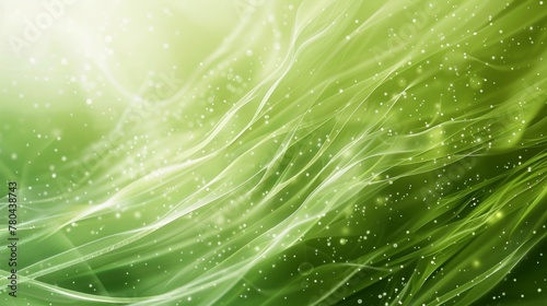 an abstract green wallpaper background with waves and light bubbles