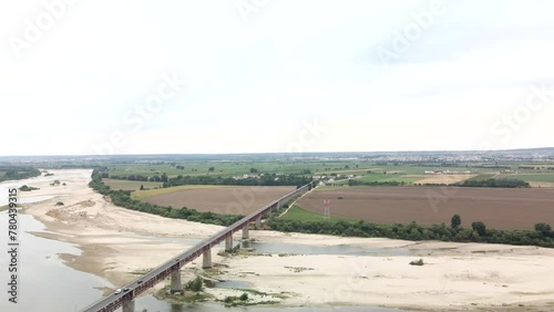 Aerial View Of The D. Luís Bridge In Santarem