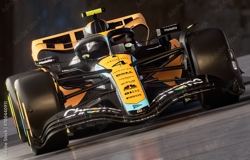 Obraz premium McLaren MCL60 F1 2023 in photo studio.