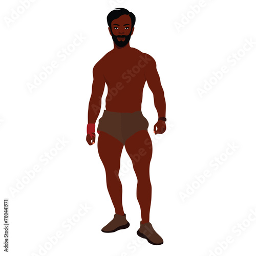 Modern fashionable black man in elegant art style vector