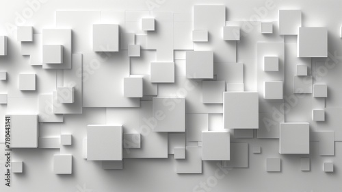 an abstract geometric background with white squares on a wall photo