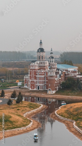 Vertical shot of the Volga Manor during the day in Harbin, China photo