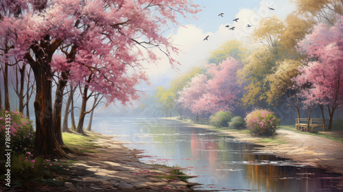 Oil painting of Spring Blossom Serenity