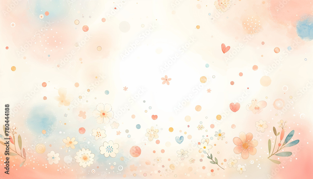 Ivory Whispers and Coral Hues - A Child's Watercolor Haven - AI Generated Digital Art