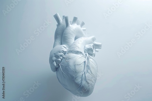 Detailed human heart model showcasing anatomical structure for educational purposes. Human Heart Anatomy Illustration in Detail photo