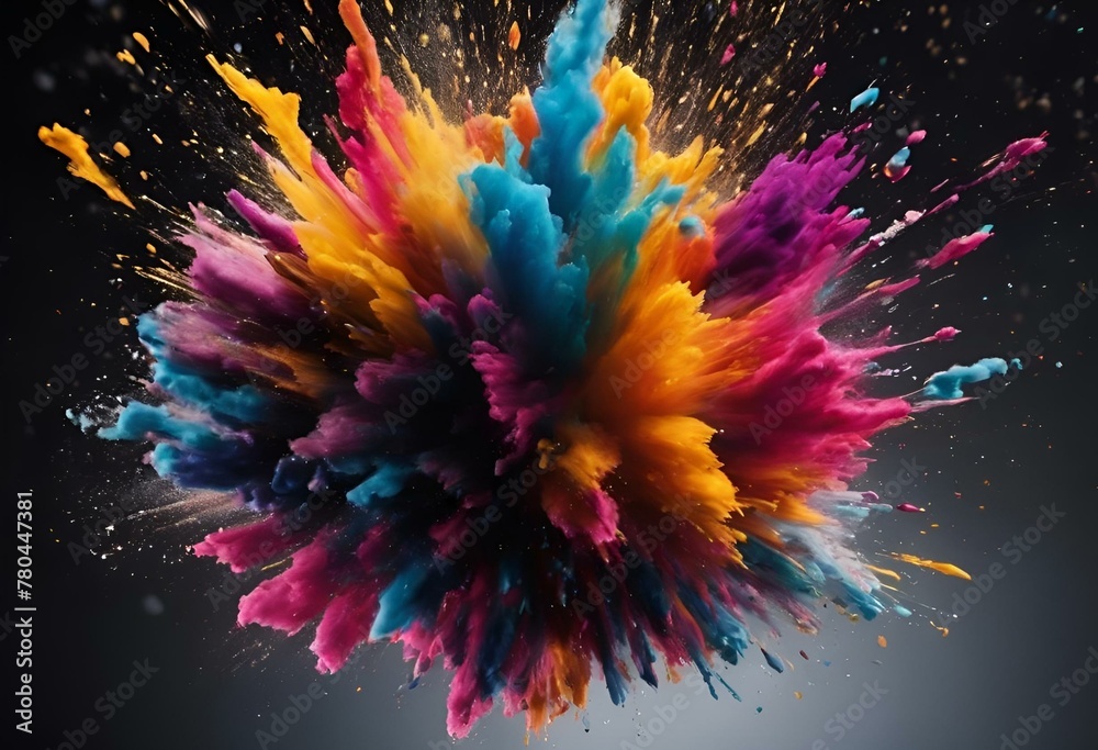AI generated illustration of vibrant splash on a black background AI generated illustration of vibrant splash on a black background
