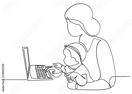 Mom with baby on hands running