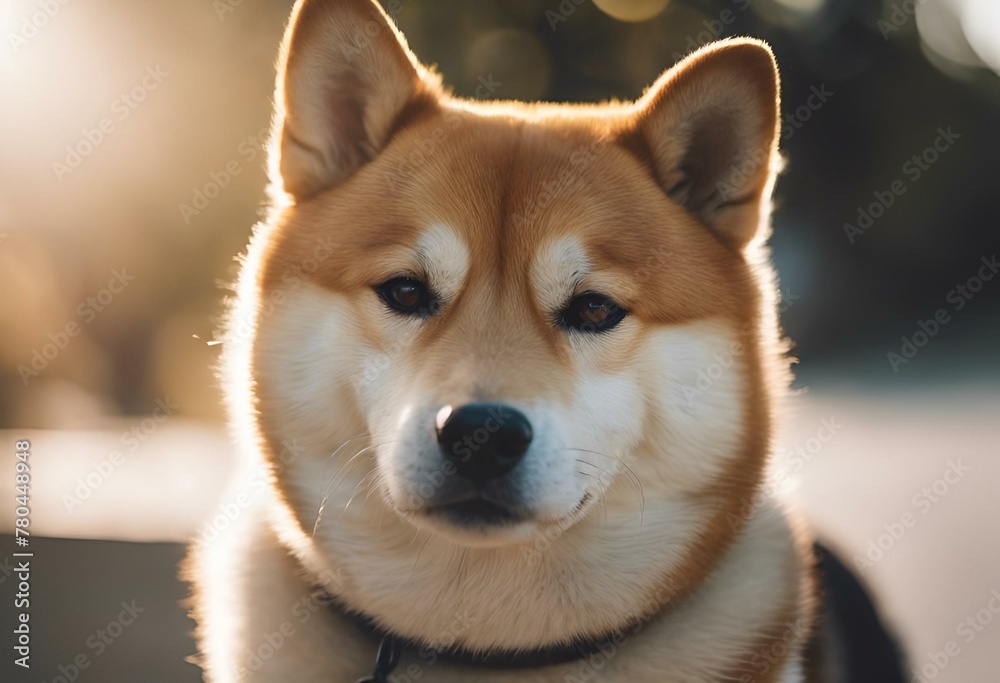 AI generated illustration of a portrait of an Akita Inu
