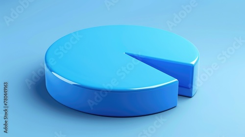 Blue 3D Pie Chart for Financial and Business Data Representation