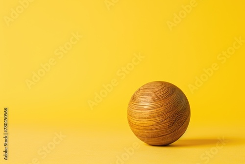 Design for Summer  Wood Sphere Countdown to Summer. Business Concept for Weekend Activities. Active Object for Bar and Download on Yellow Background