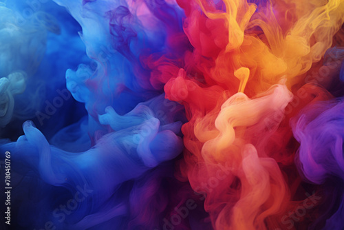 AI Generated Image. Abstract multicolored pastel fluffy ink smoke cloud in a water © Arman Zhenikeyev