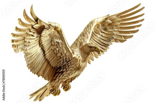 Golden Bald Eagle - Stunning 3D Isolated Illustration of American Bird with Majestic Beak