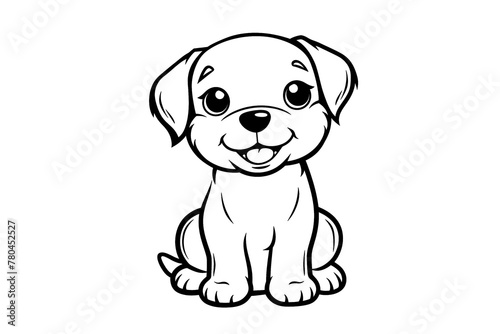 Cartoon puppy character for kids coloring page