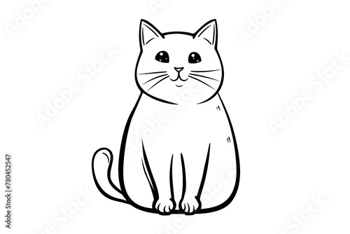 Cartoon cat character for coloring book