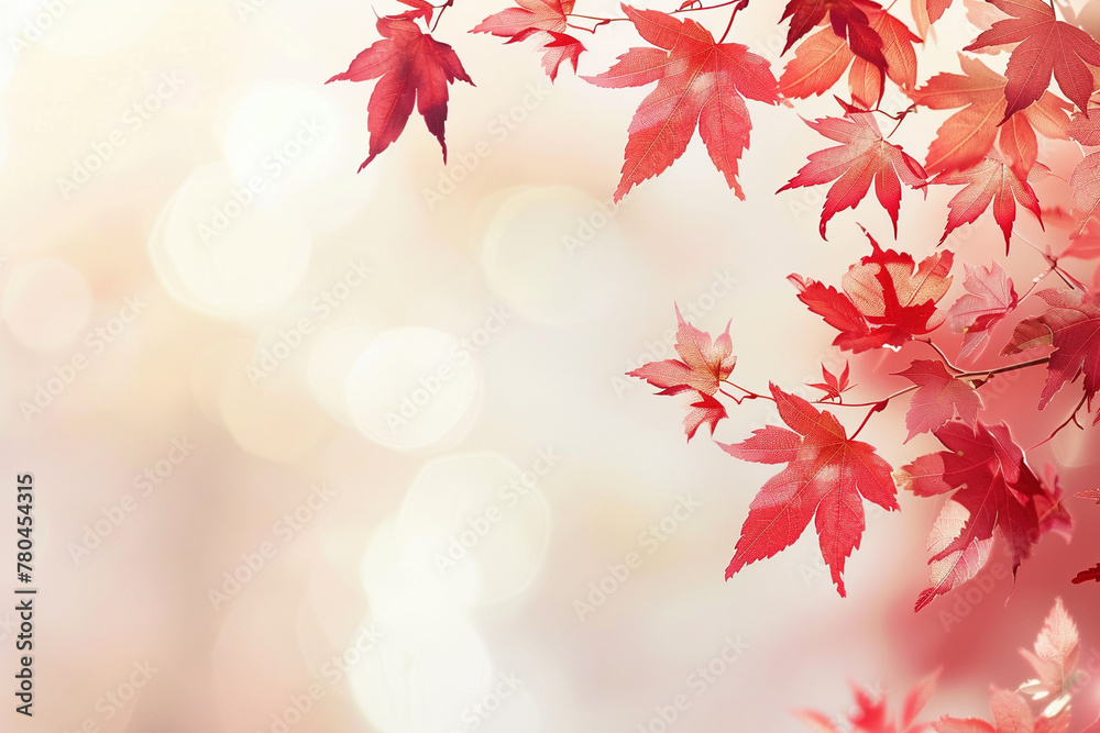 Autumn Red Maple Leaves on Soft Blurred Background Autumn Red Maple Leaves on Soft Blurred Background