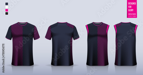 Soccer jersey, football kit, sportswear, basketball uniform, tank top, running singlet or t-shirt mockup. Fabric pattern design. 