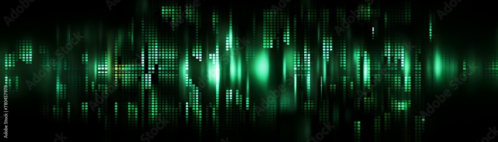 Green Binary Code Sci-Fi Futuristic Abstract Digital Background with Flowing Technological Matrix Pattern and Glow Lights Effect for Elegant Tech