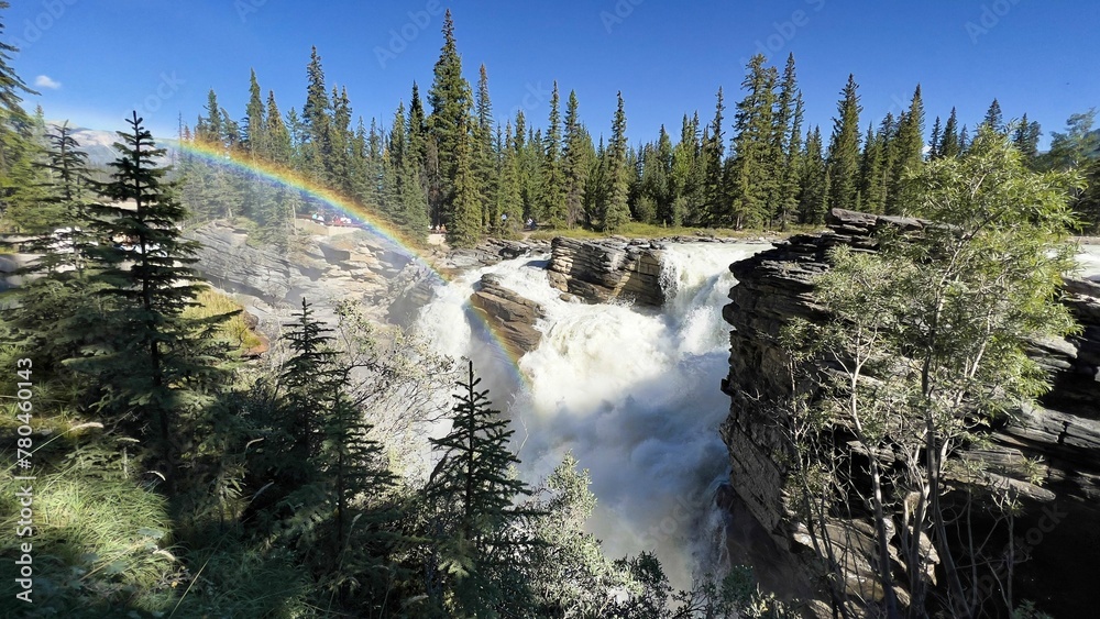 Scenic view of Athabasca Falls in Jasper National Park in Alberta, Canada Scenic view of Athabasca Falls in Jasper National Park in Alberta, Canada