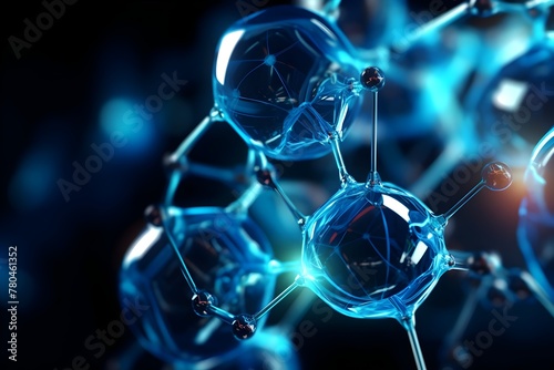 Intricate Translucent Molecular Connections Hydrogen Concept Abstract photo