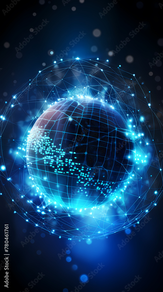 Creative glowing polygonal sphere hologram Creative glowing polygonal sphere hologram