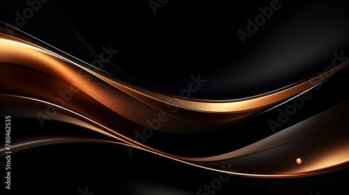 Luxurious Futuristic Gradient Background with Dynamic Abstract Lines and Golden Accents