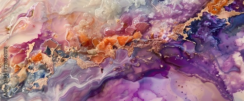 A symphony of amethyst, coral, and topaz paints a vibrant and ethereal picture on a liquid canvas."