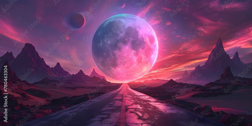 a road leading to the moon