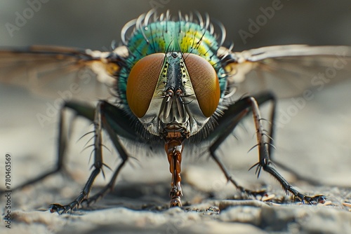 Detailed and intriguing fly, oversized head, numerous antennae, sharp clarity, gentle backlight , 8K , high-resolution, ultra HD,up32K HD
