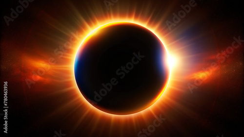 abstract and black background solar eclipse