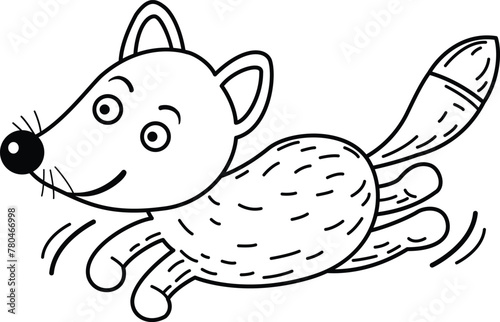 Hand drawn fox character illustration, vector
