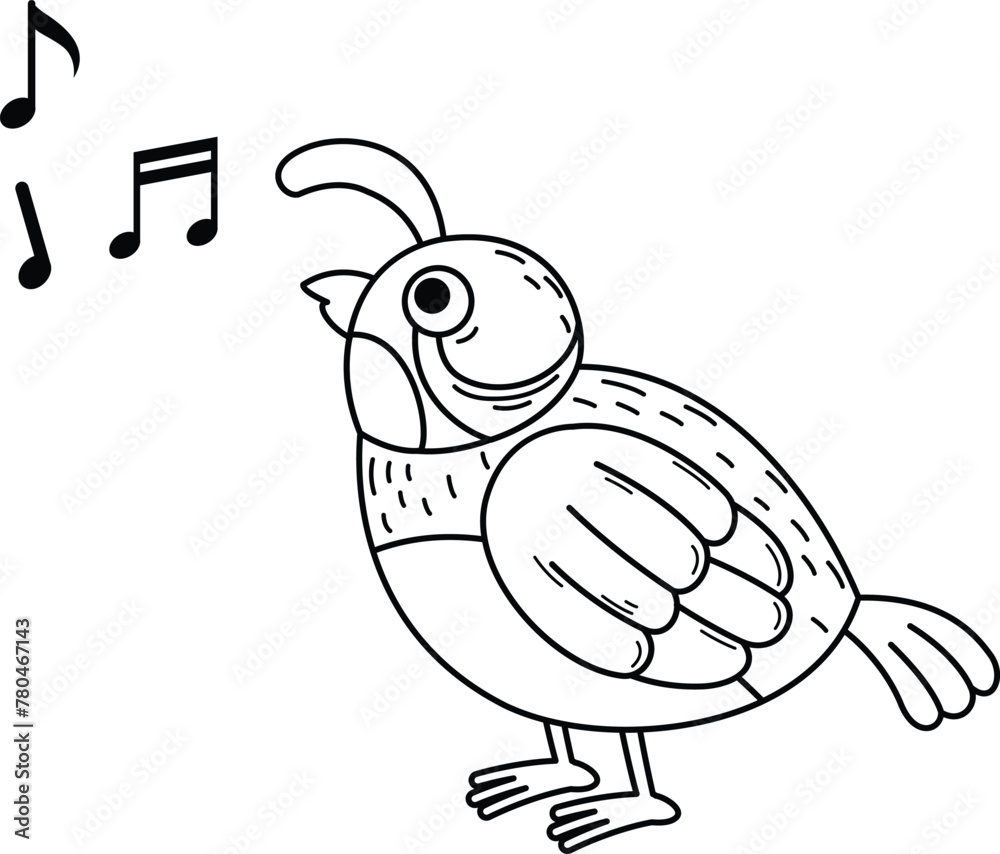 Naklejka premium Hand drawn nightingale character illustration, vector