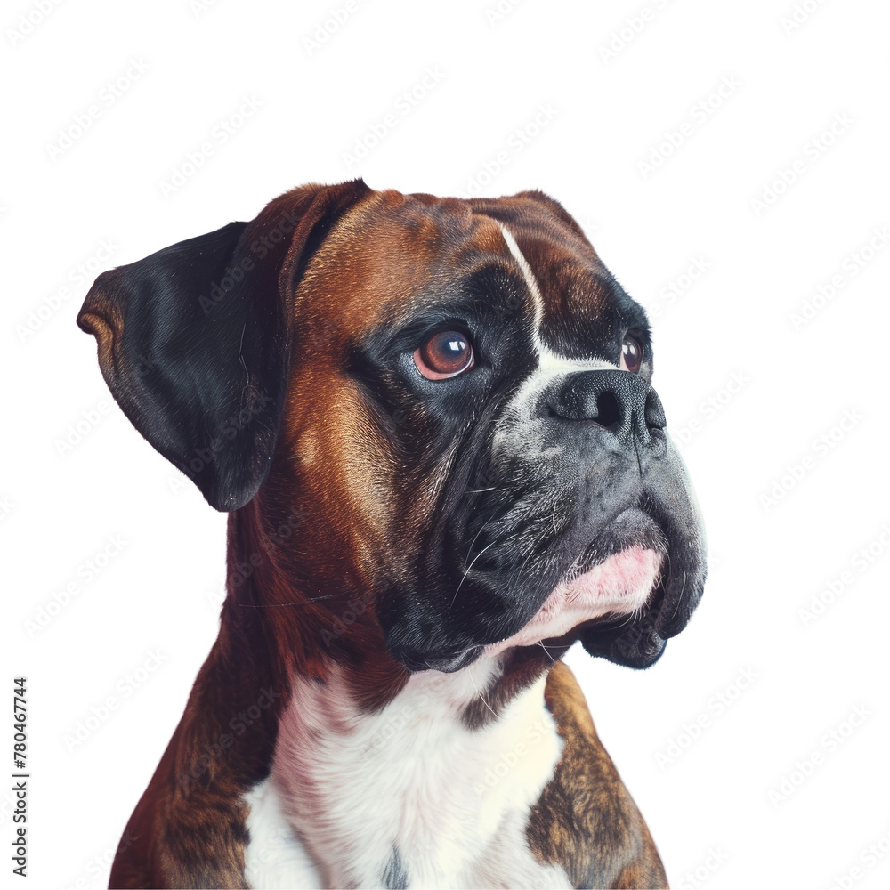 Dog staring at camera in front of transparent Background