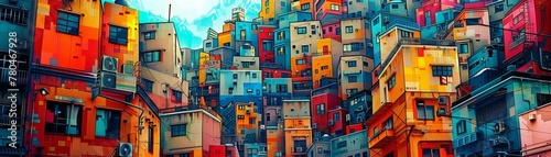 Tokyo Dreamscape in Layers background, An artistic interpretation of Tokyo's urban landscape, painted in layers of vivid colors and textures, creating a dynamic and dreamy city tableau
