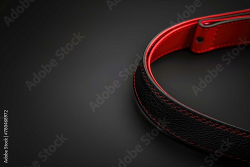 Leather belt on black