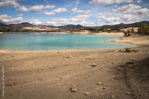 scenic views of reservoir lake alloz in navarra  spain