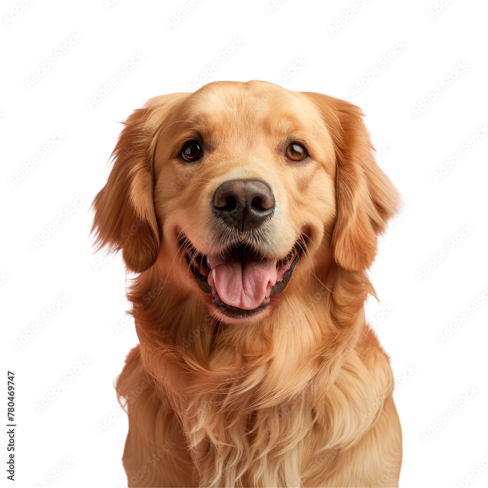 A smiling dog looking at the camera