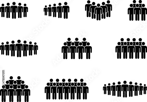 People group icon set team worker user. Employee people group icon team staff. User profile symbol. Group of people or group of users. Persons symbol. Vector. © Volodymyr