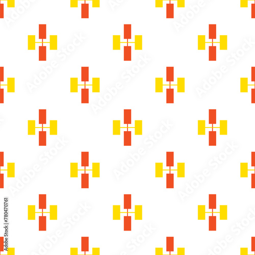 Seamless pattern abstract cross orange color background, simple ethnic textile pattern vector. © capplebkk